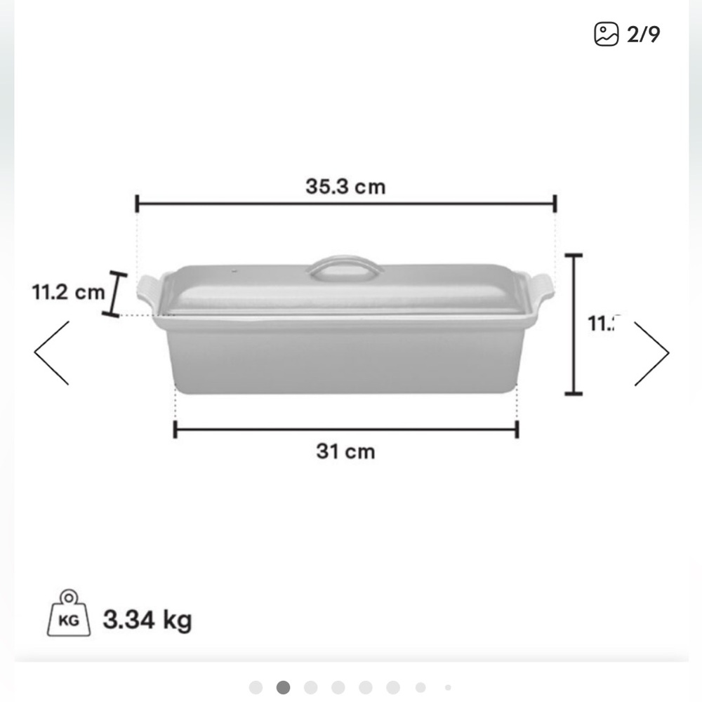 🇫🇷Le Creuset Made in France Enamel Cast Iron Pate Terrine, White
